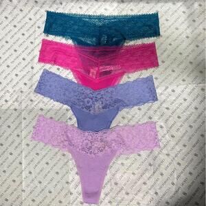 Victoria Secret Lace-Wasit Cotton Thongs